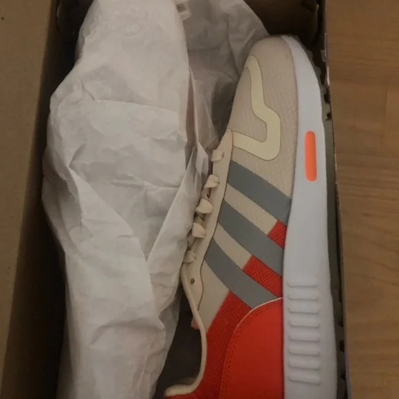 Adidas Cream and Orange Athletic Shoes - Picture 2 of 5